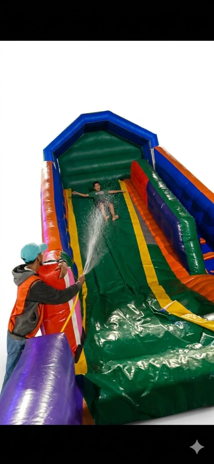 Tobogã aquático inflável infantil grande para festas e eventos – locação São Paulo